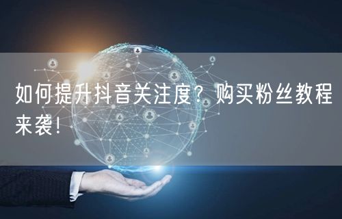 如何提升抖音关注度？购买粉丝教程来袭！