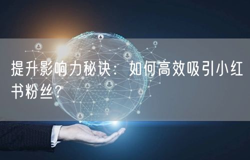提升影响力秘诀：如何高效吸引小红书粉丝？